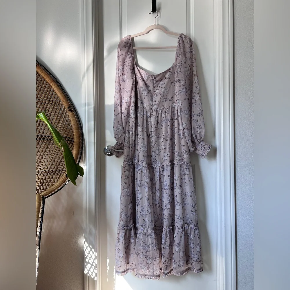 Arula Purple Floral Tiered Maxi Dress Size X - Picture 3 of 8